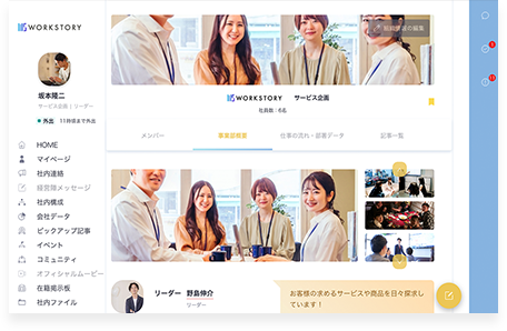 シンプルなメンバーの紹介